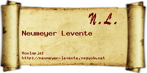 Neumeyer Levente névjegykártya